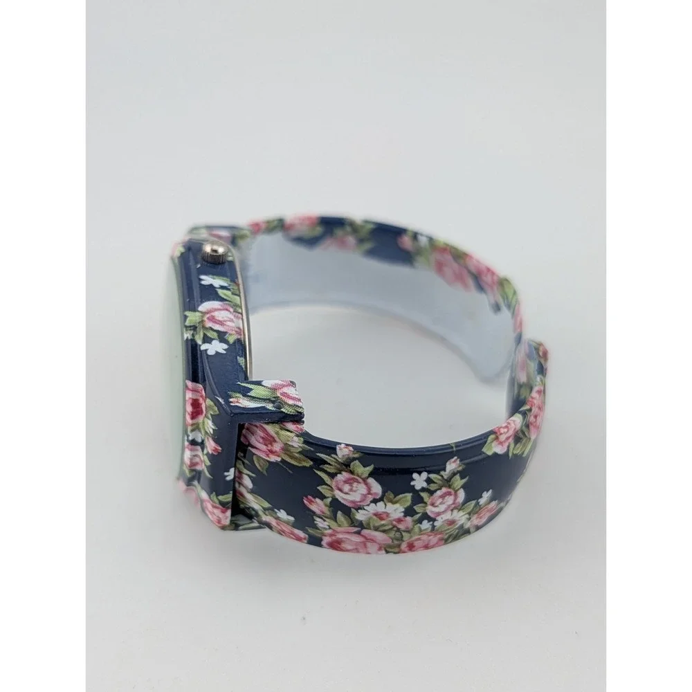Studio Time Women's Floral Bangle Watch 38mm Case Hinge Band- New Battery